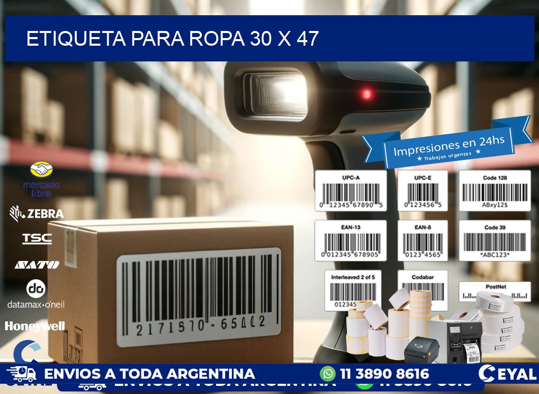 ETIQUETA PARA ROPA 30 x 47