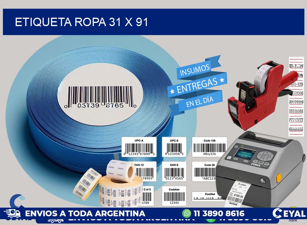 ETIQUETA ROPA 31 x 91