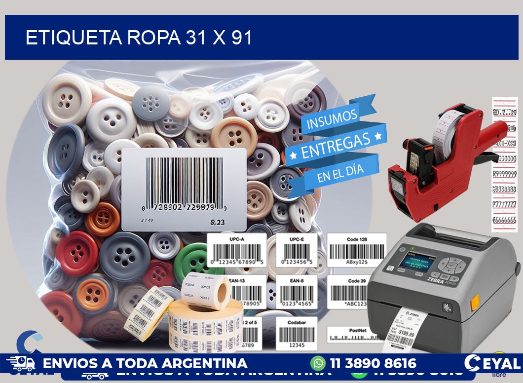 ETIQUETA ROPA 31 x 91
