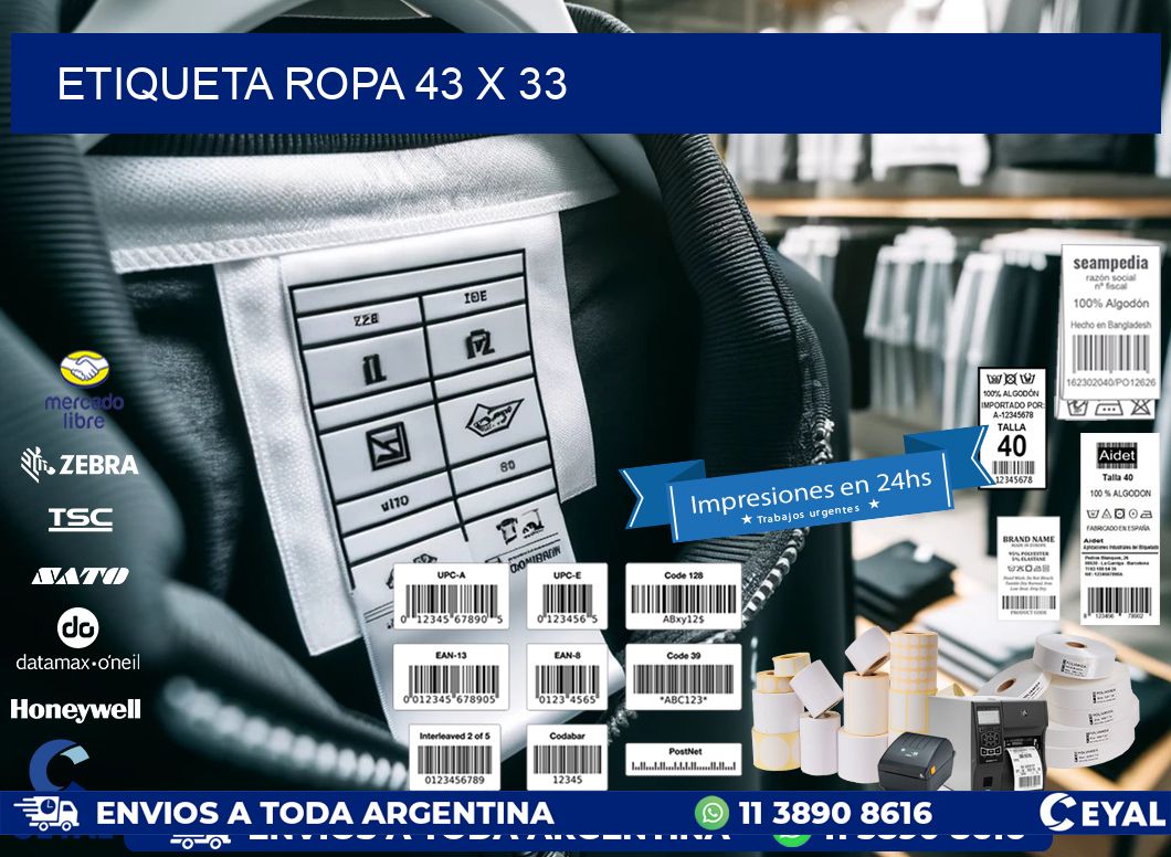 ETIQUETA ROPA 43 x 33