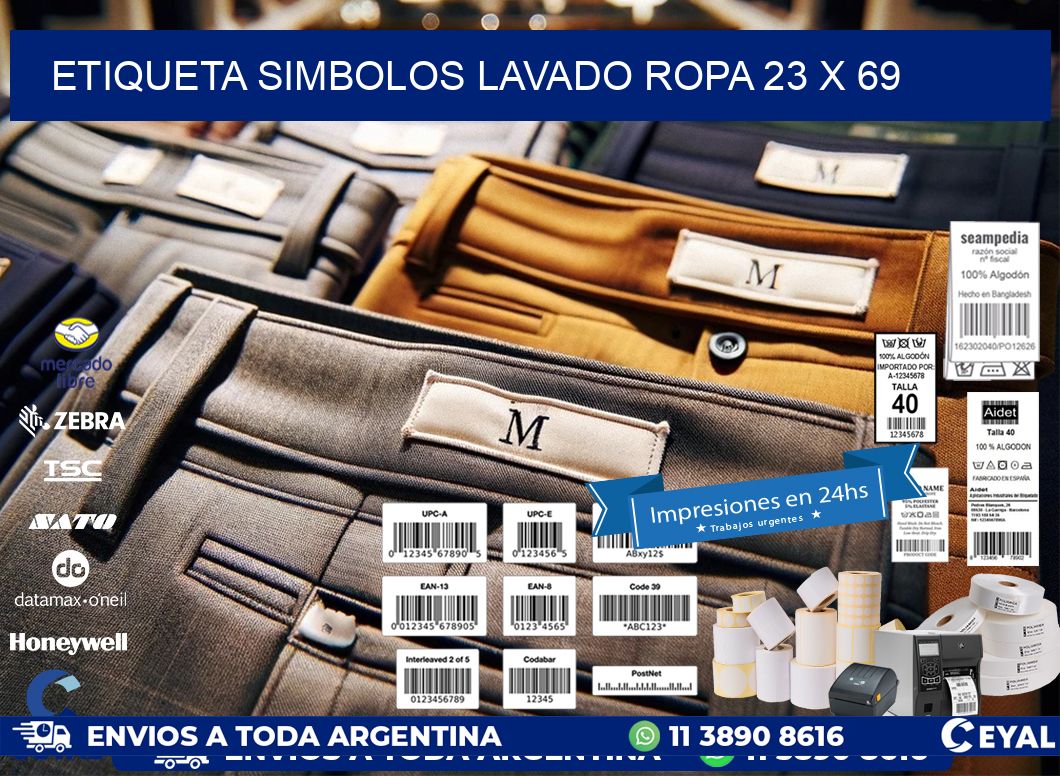 ETIQUETA SIMBOLOS LAVADO ROPA 23 x 69