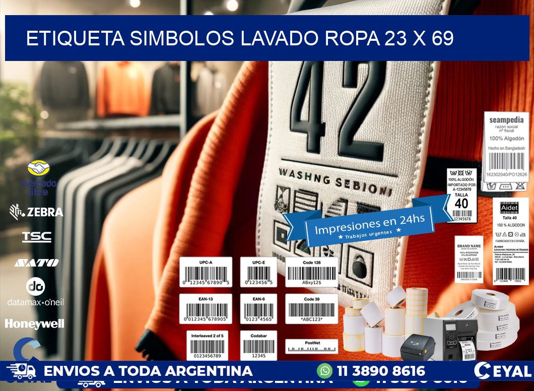 ETIQUETA SIMBOLOS LAVADO ROPA 23 x 69