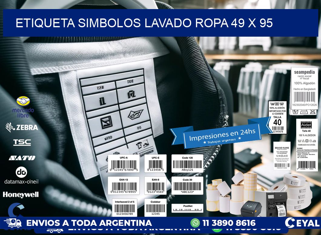 ETIQUETA SIMBOLOS LAVADO ROPA 49 x 95