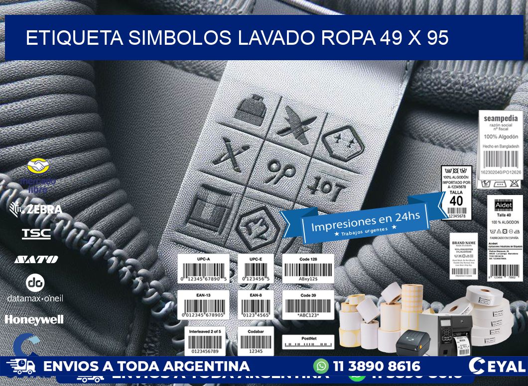 ETIQUETA SIMBOLOS LAVADO ROPA 49 x 95