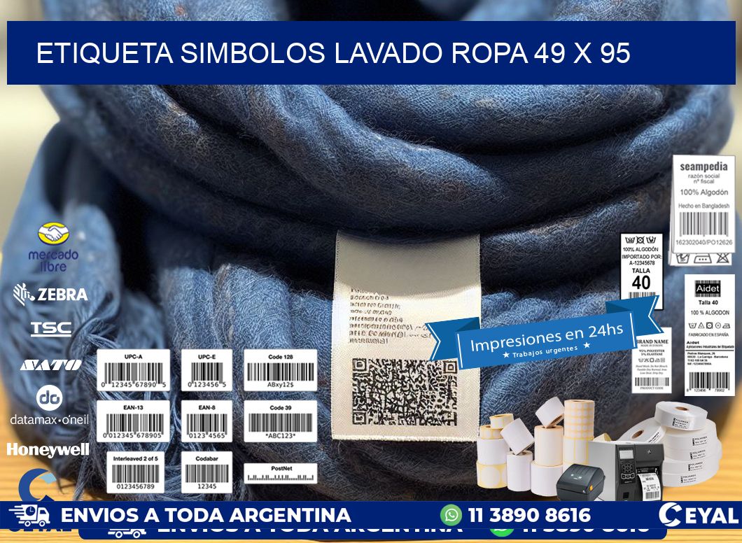 ETIQUETA SIMBOLOS LAVADO ROPA 49 x 95