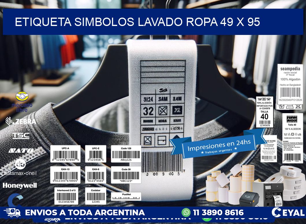 ETIQUETA SIMBOLOS LAVADO ROPA 49 x 95