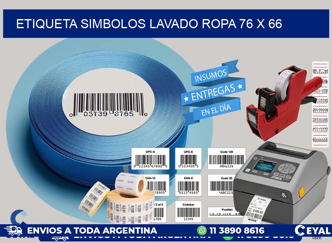ETIQUETA SIMBOLOS LAVADO ROPA 76 x 66