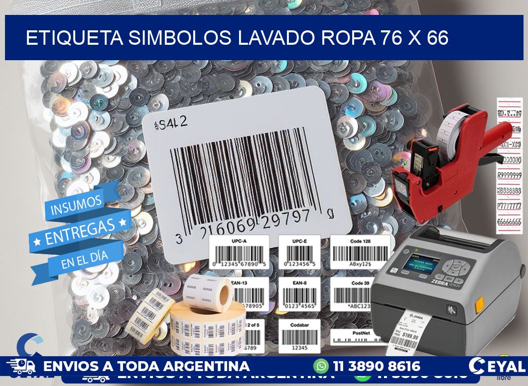 ETIQUETA SIMBOLOS LAVADO ROPA 76 x 66