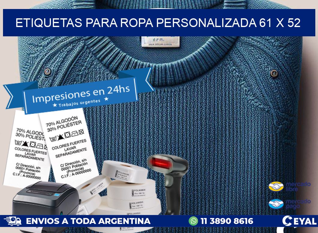 ETIQUETAS PARA ROPA PERSONALIZADA 61 x 52
