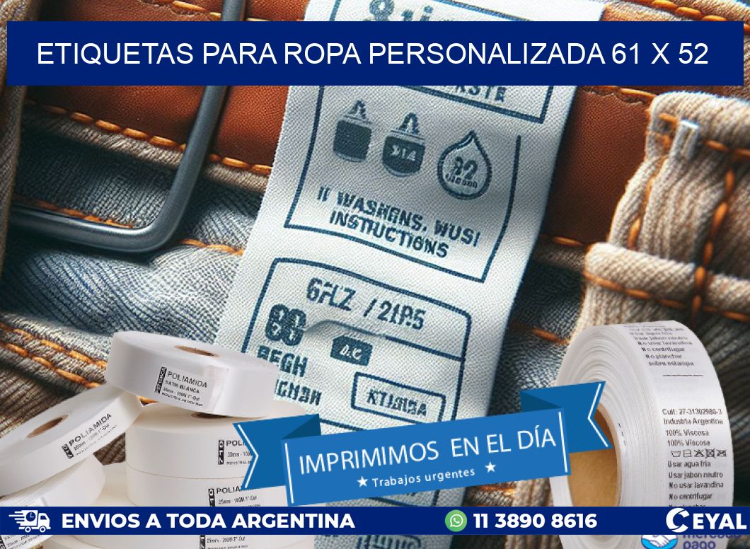 ETIQUETAS PARA ROPA PERSONALIZADA 61 x 52