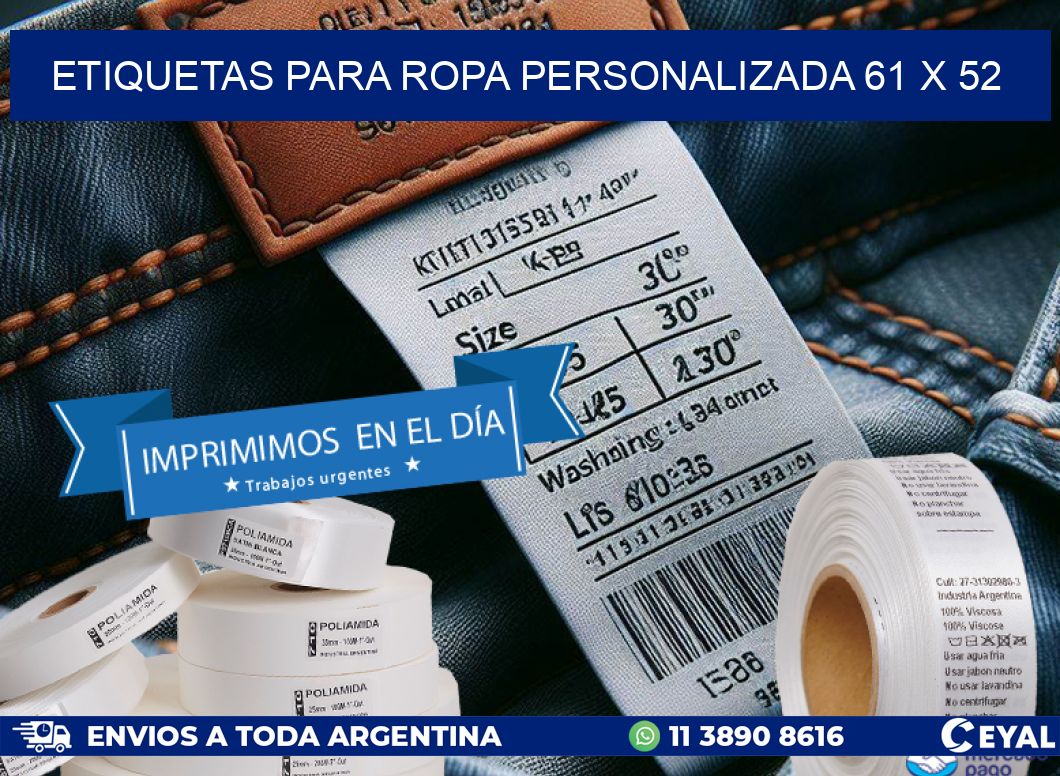 ETIQUETAS PARA ROPA PERSONALIZADA 61 x 52