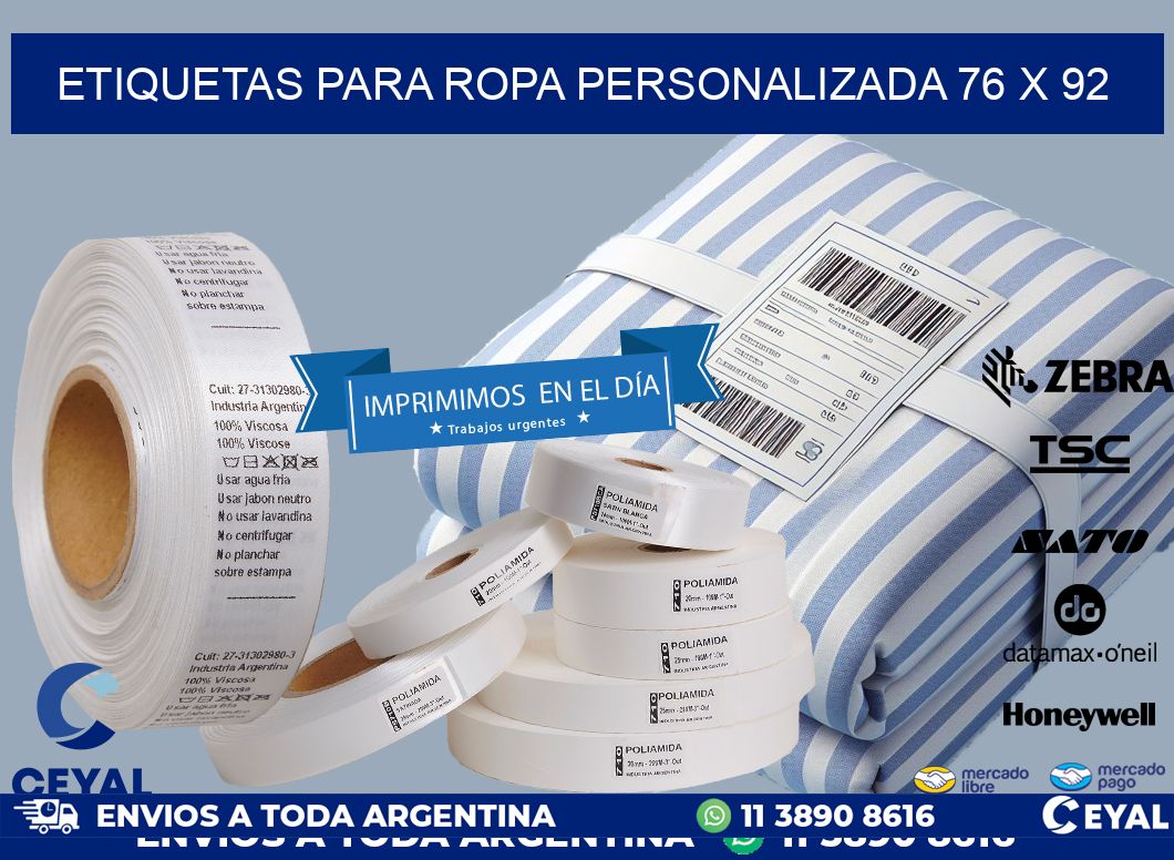ETIQUETAS PARA ROPA PERSONALIZADA 76 x 92