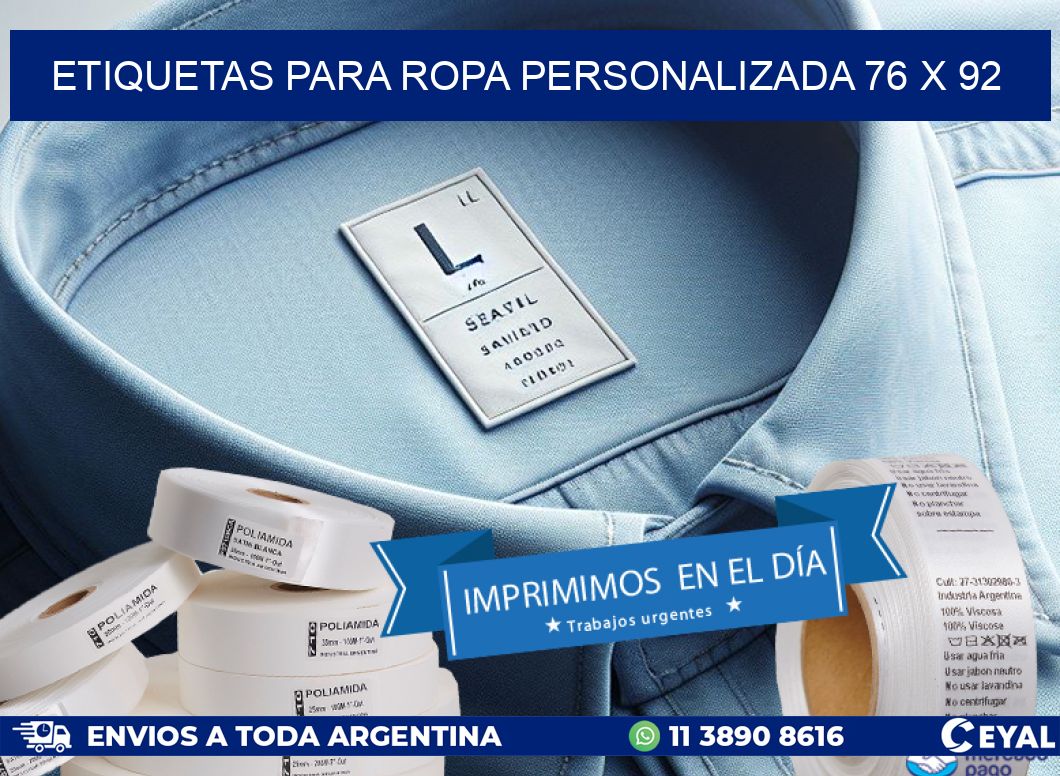 ETIQUETAS PARA ROPA PERSONALIZADA 76 x 92