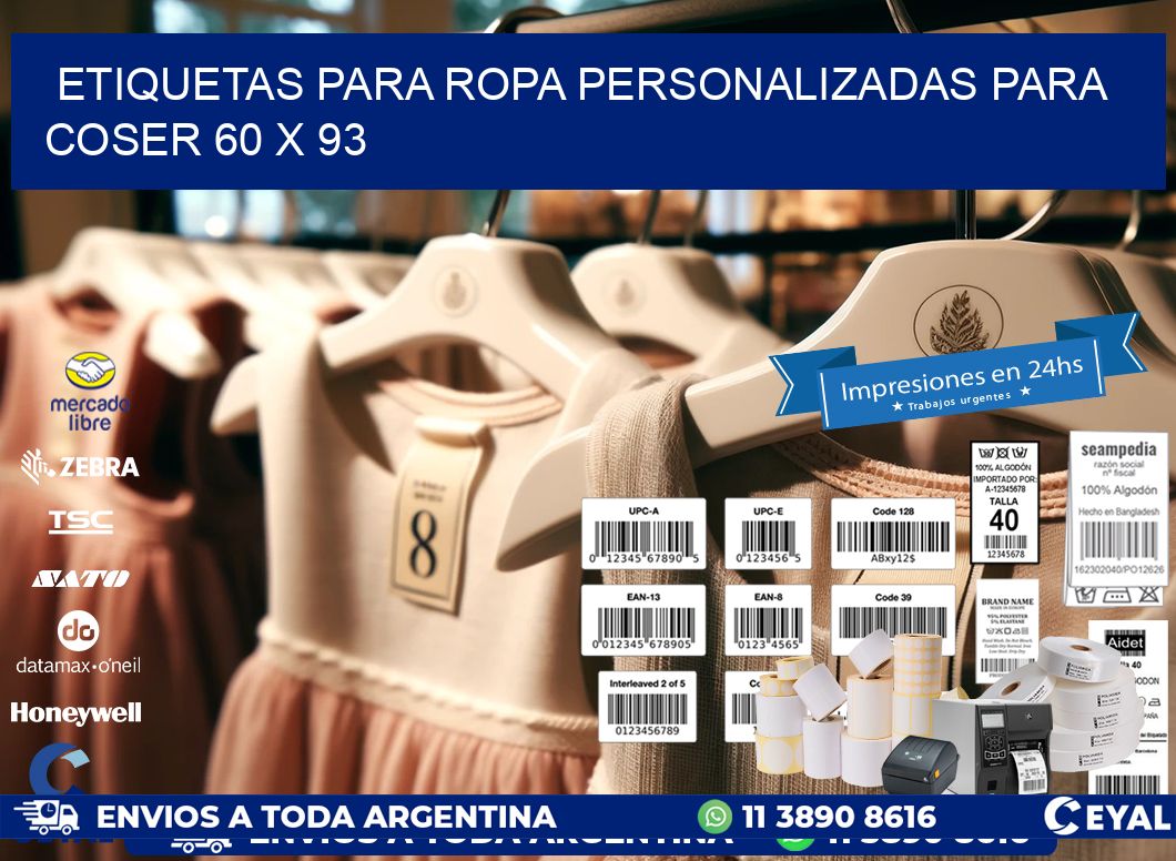 ETIQUETAS PARA ROPA PERSONALIZADAS PARA COSER 60 x 93