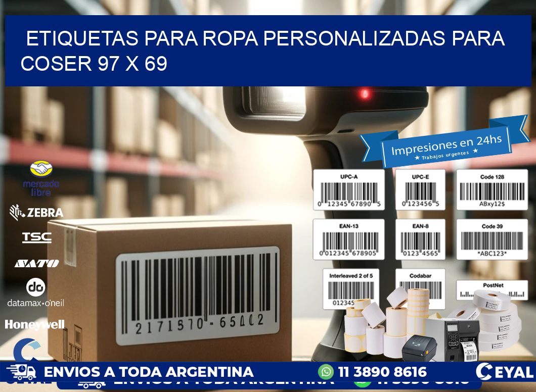 ETIQUETAS PARA ROPA PERSONALIZADAS PARA COSER 97 x 69