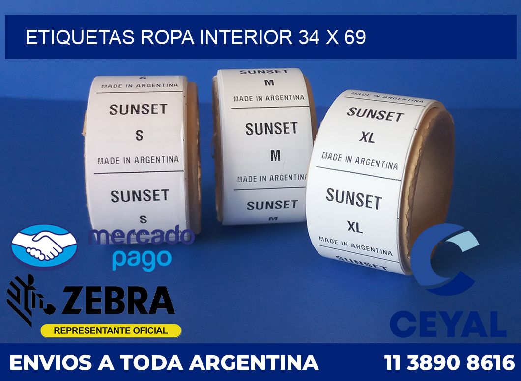 ETIQUETAS ROPA INTERIOR 34 x 69