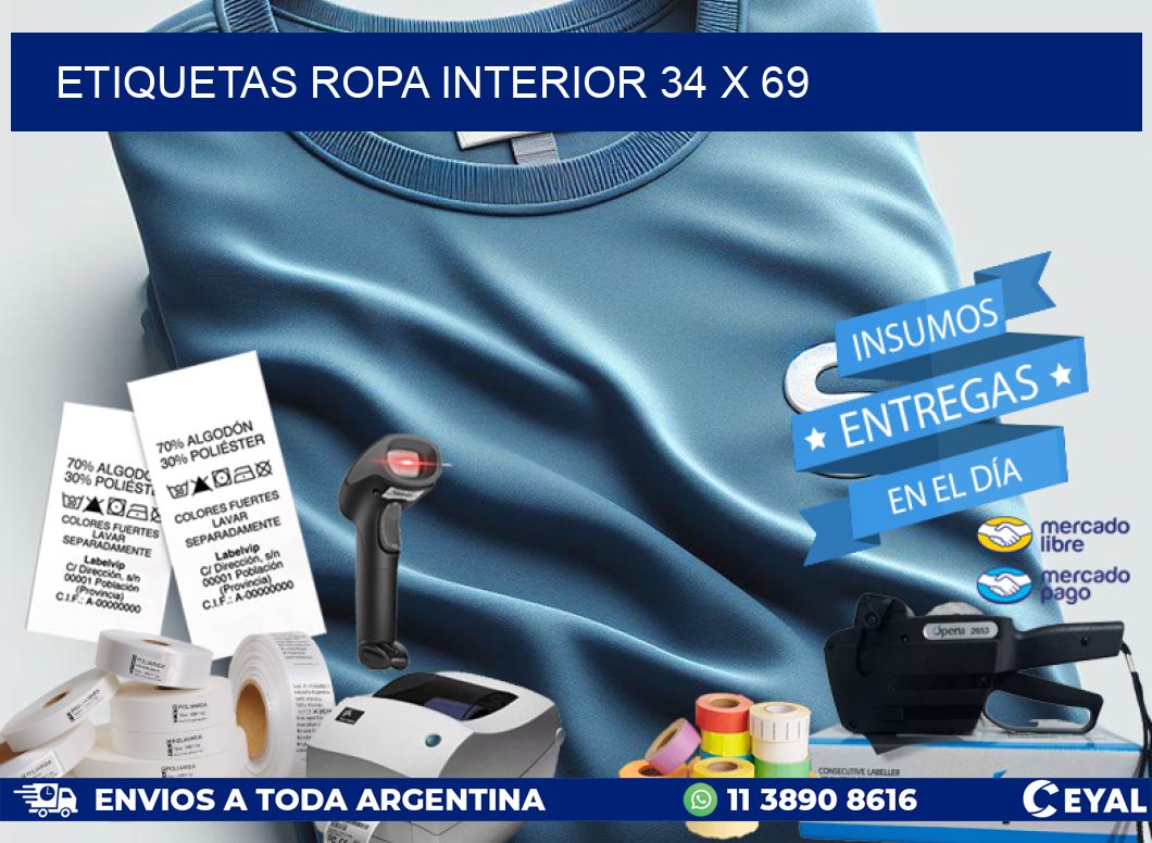 ETIQUETAS ROPA INTERIOR 34 x 69