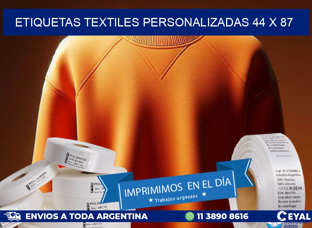 ETIQUETAS TEXTILES PERSONALIZADAS 44 x 87