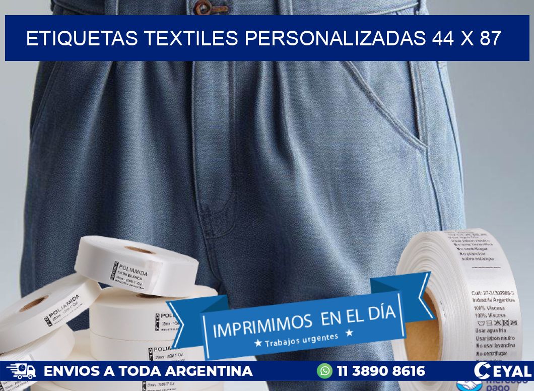 ETIQUETAS TEXTILES PERSONALIZADAS 44 x 87