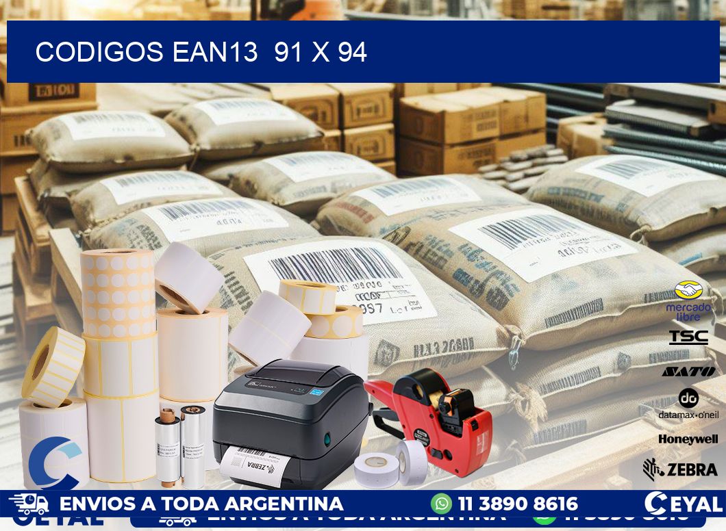 CODIGOS EAN13  91 x 94