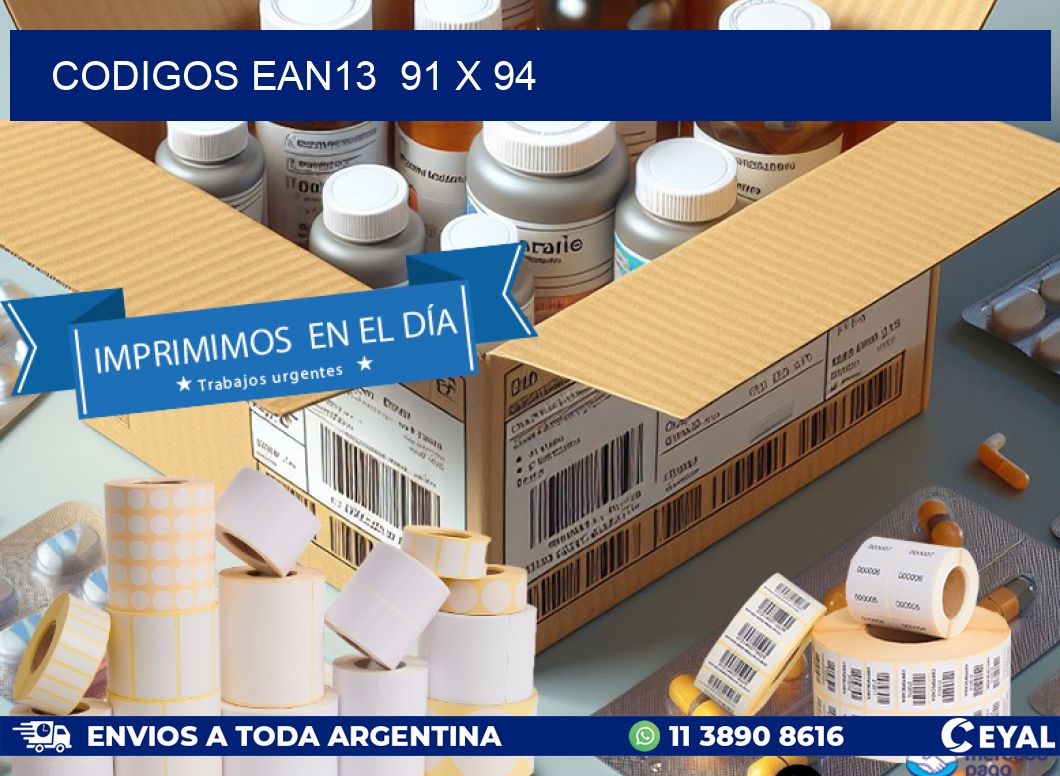 CODIGOS EAN13  91 x 94