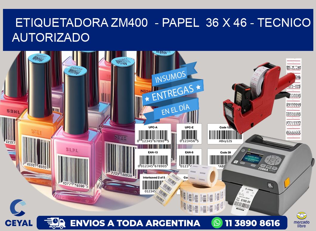 ETIQUETADORA ZM400  - PAPEL  36 x 46 - TECNICO AUTORIZADO