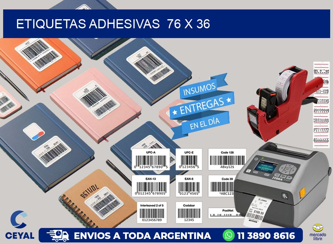ETIQUETAS ADHESIVAS  76 x 36