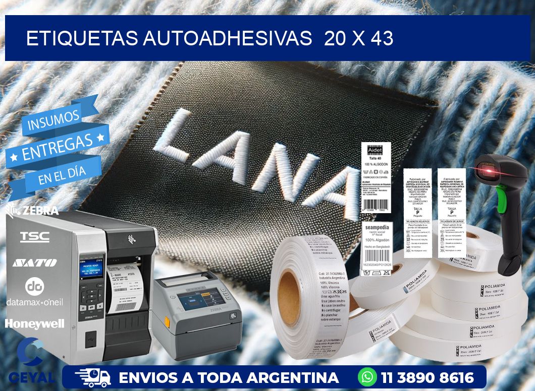 ETIQUETAS AUTOADHESIVAS  20 x 43