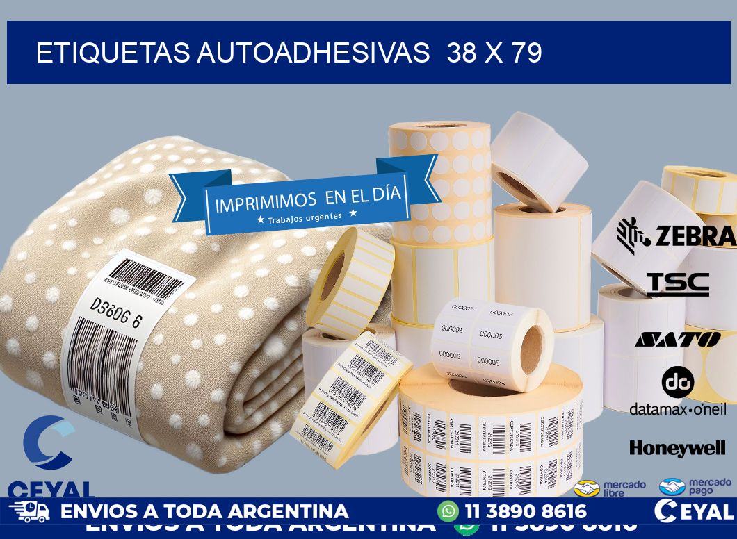 ETIQUETAS AUTOADHESIVAS  38 x 79
