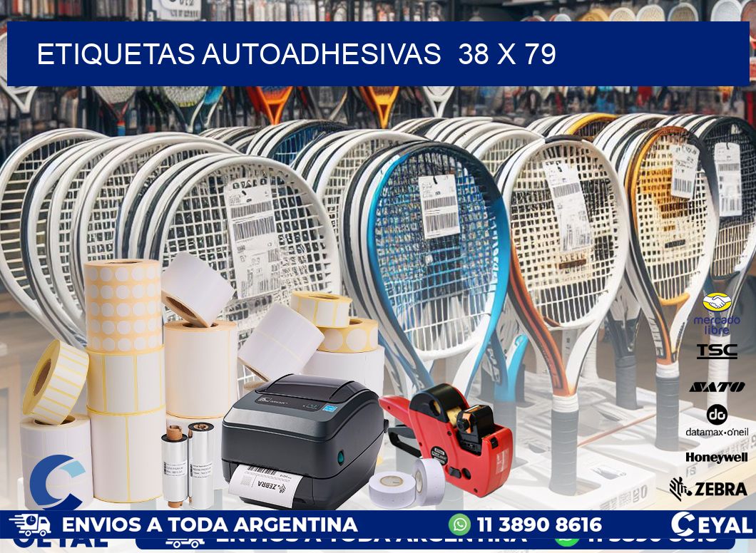 ETIQUETAS AUTOADHESIVAS  38 x 79