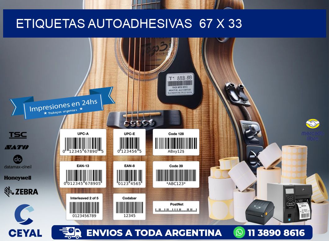 ETIQUETAS AUTOADHESIVAS  67 x 33