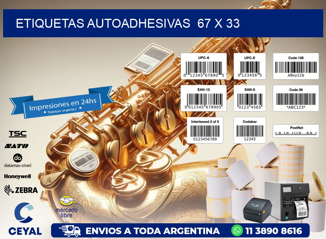 ETIQUETAS AUTOADHESIVAS  67 x 33