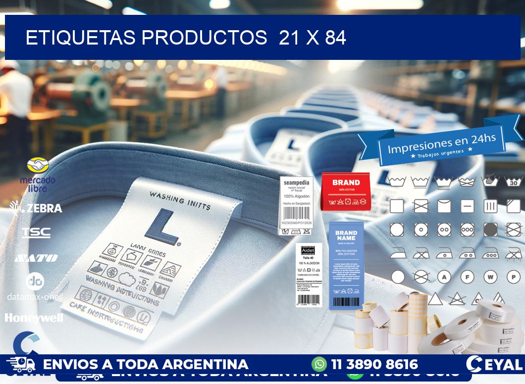 ETIQUETAS PRODUCTOS  21 x 84