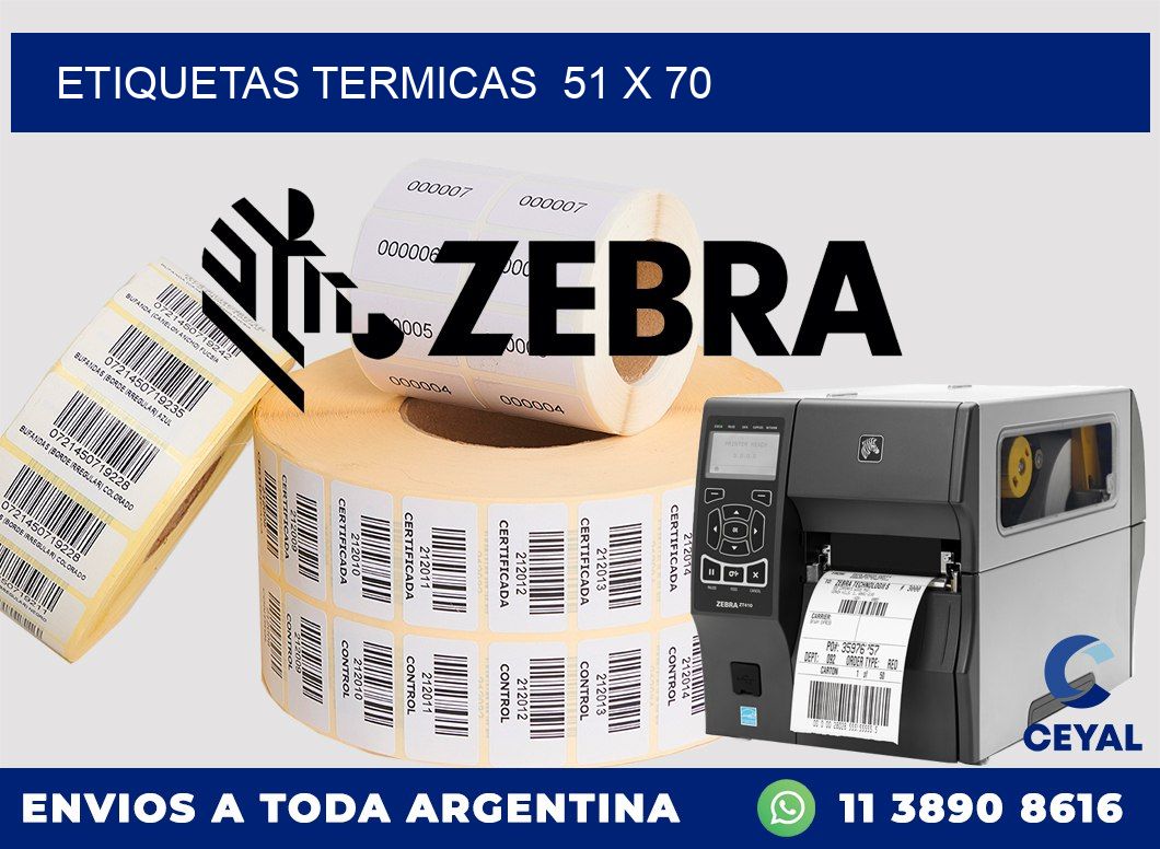 ETIQUETAS TERMICAS  51 x 70