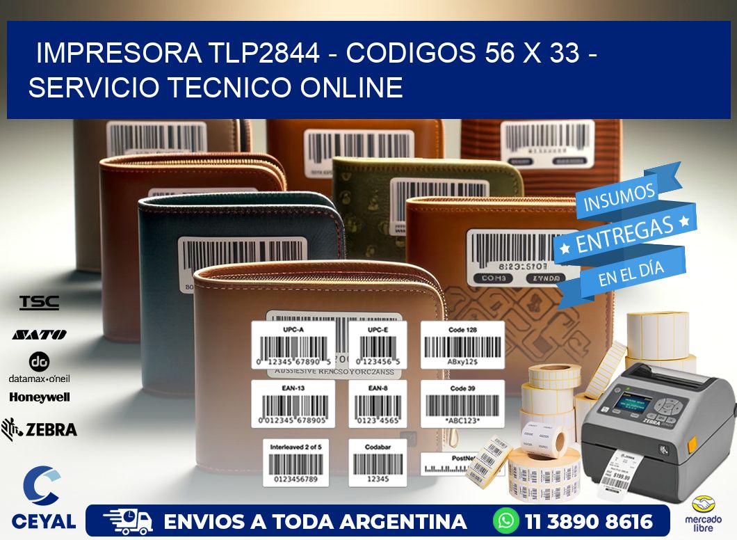 IMPRESORA TLP2844 - CODIGOS 56 x 33 - SERVICIO TECNICO ONLINE