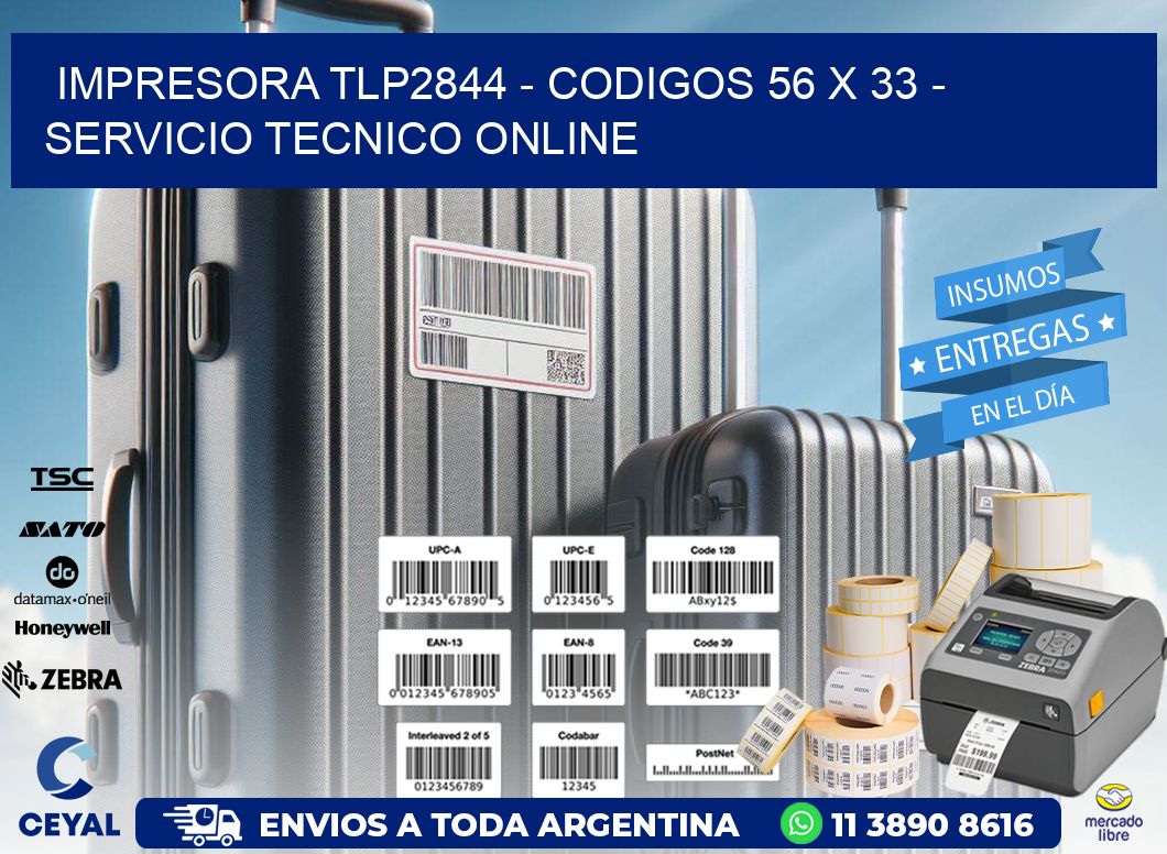 IMPRESORA TLP2844 - CODIGOS 56 x 33 - SERVICIO TECNICO ONLINE