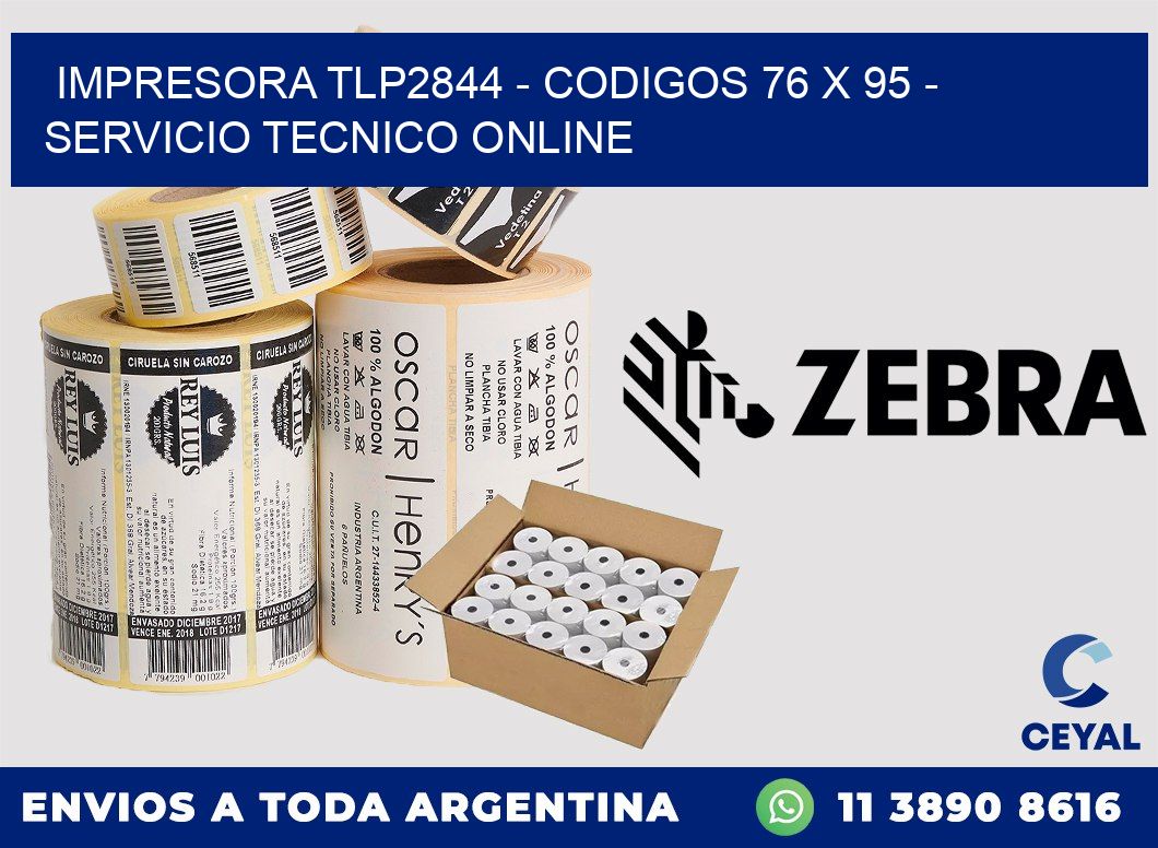 IMPRESORA TLP2844 - CODIGOS 76 x 95 - SERVICIO TECNICO ONLINE