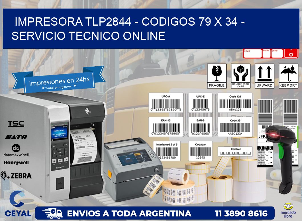 IMPRESORA TLP2844 - CODIGOS 79 x 34 - SERVICIO TECNICO ONLINE