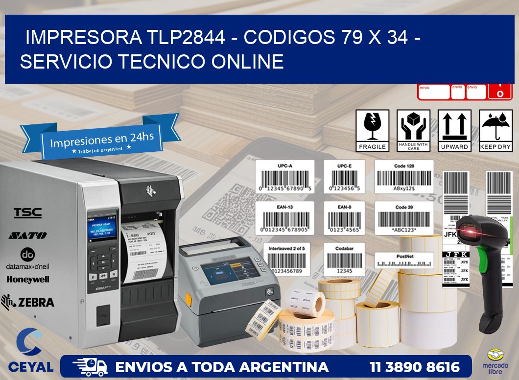 IMPRESORA TLP2844 - CODIGOS 79 x 34 - SERVICIO TECNICO ONLINE