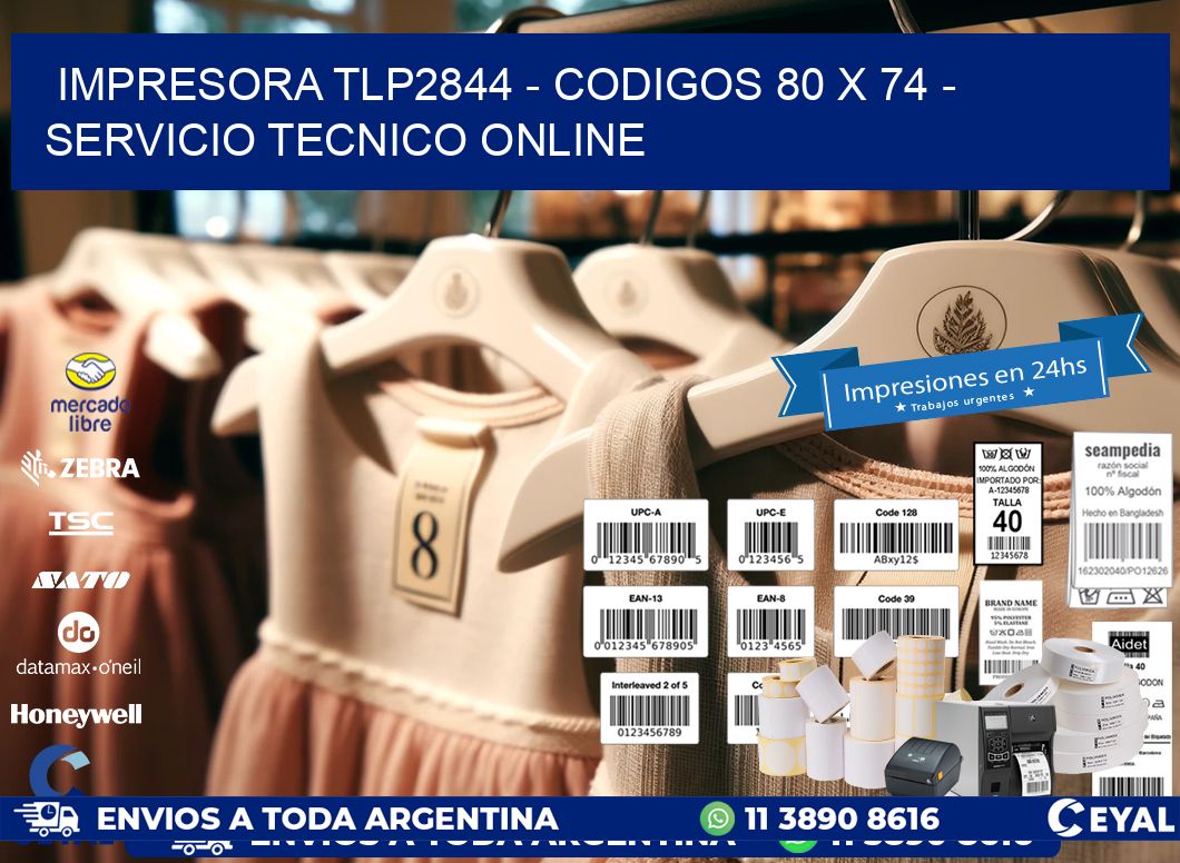 IMPRESORA TLP2844 - CODIGOS 80 x 74 - SERVICIO TECNICO ONLINE