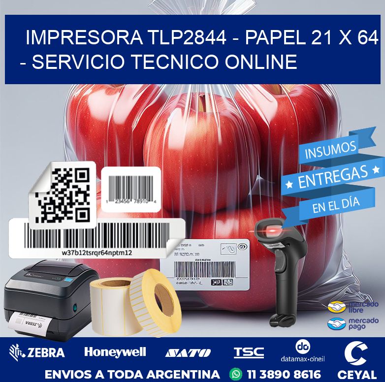 IMPRESORA TLP2844 – PAPEL 21 x 64 – SERVICIO TECNICO ONLINE