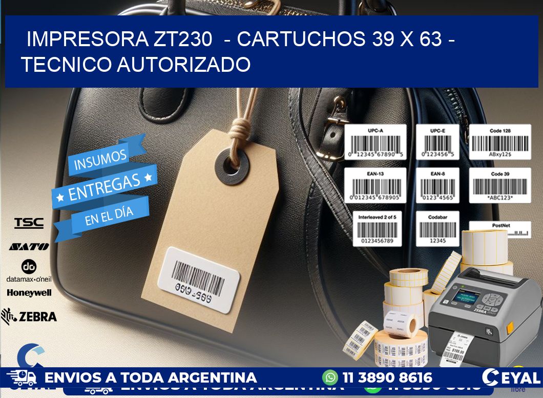 IMPRESORA ZT230  - CARTUCHOS 39 x 63 - TECNICO AUTORIZADO
