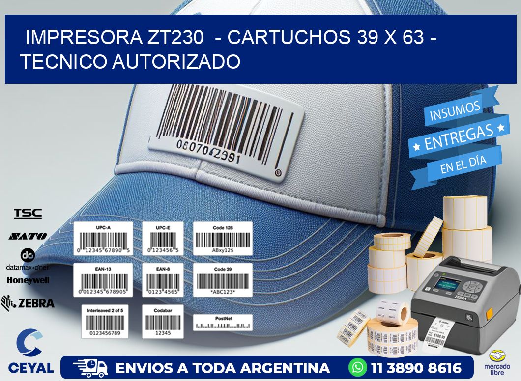 IMPRESORA ZT230  - CARTUCHOS 39 x 63 - TECNICO AUTORIZADO