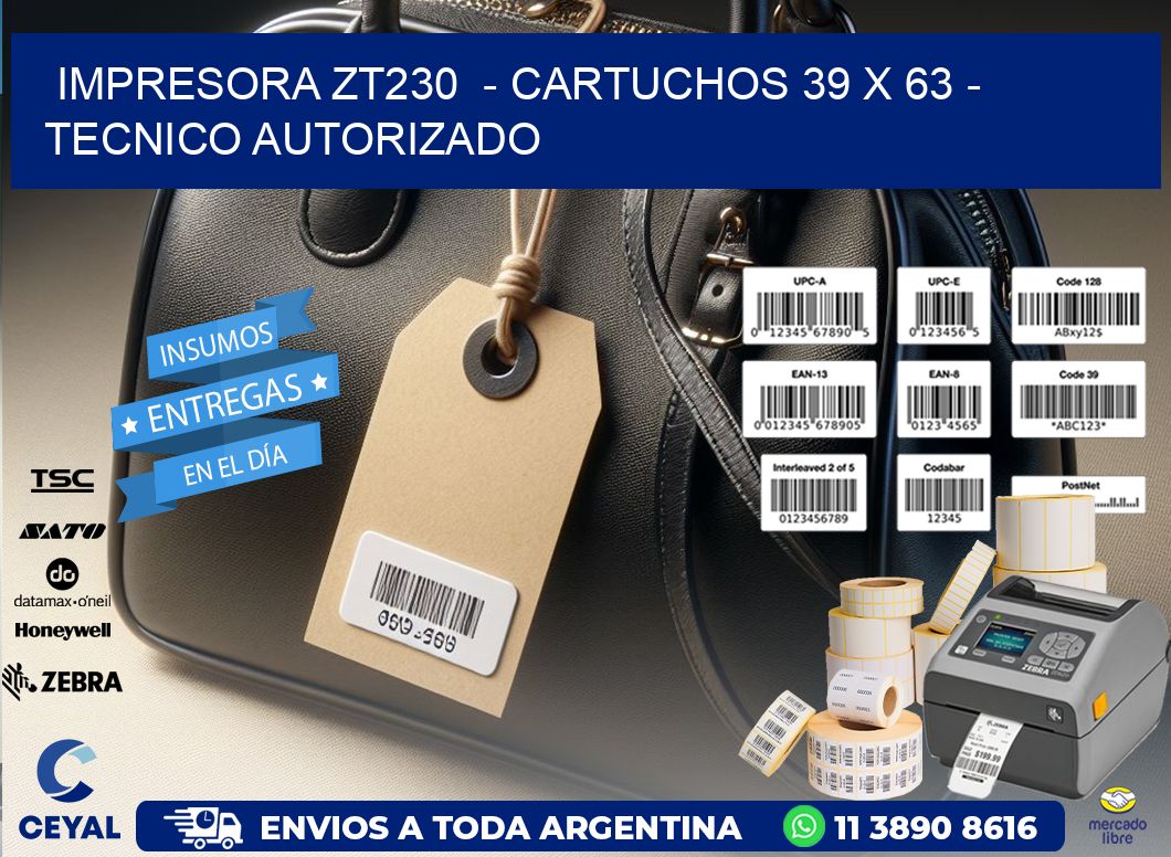 IMPRESORA ZT230  - CARTUCHOS 39 x 63 - TECNICO AUTORIZADO