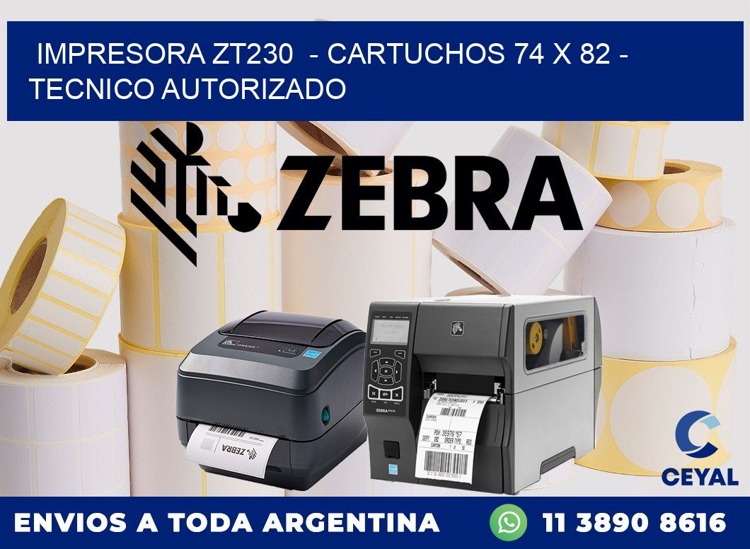 IMPRESORA ZT230  - CARTUCHOS 74 x 82 - TECNICO AUTORIZADO