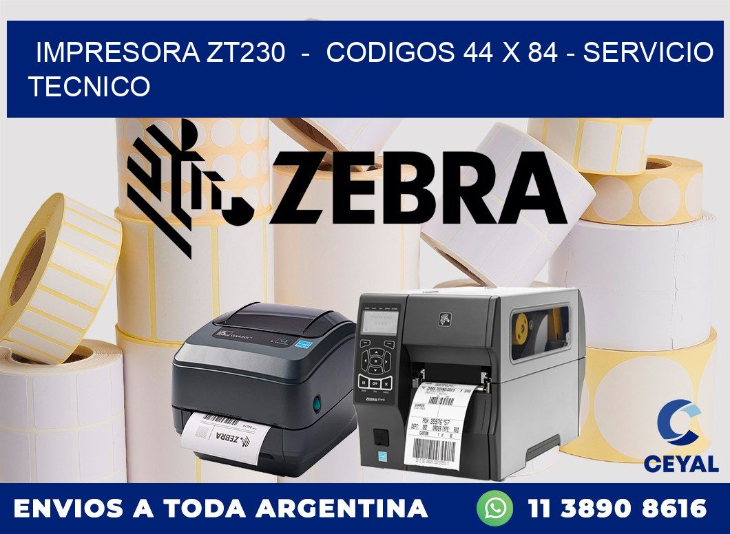 IMPRESORA ZT230  -  CODIGOS 44 x 84 - SERVICIO TECNICO