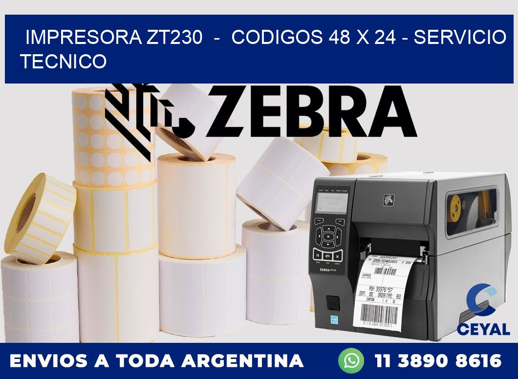 IMPRESORA ZT230  -  CODIGOS 48 x 24 - SERVICIO TECNICO