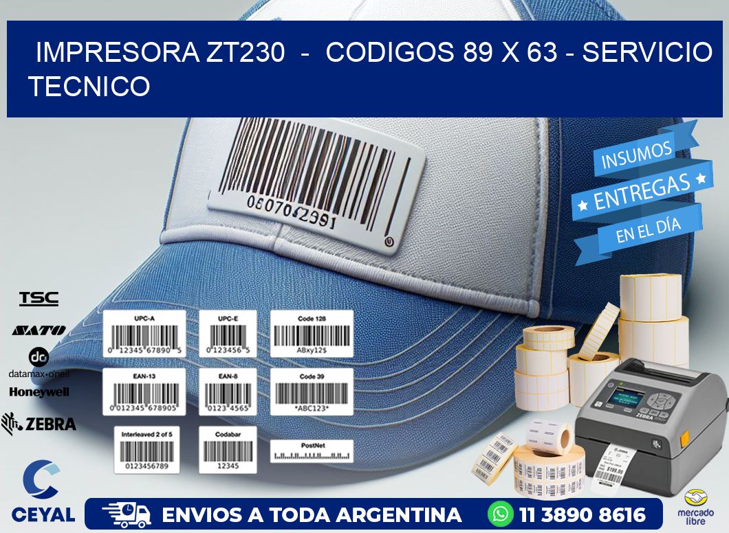 IMPRESORA ZT230  -  CODIGOS 89 x 63 - SERVICIO TECNICO