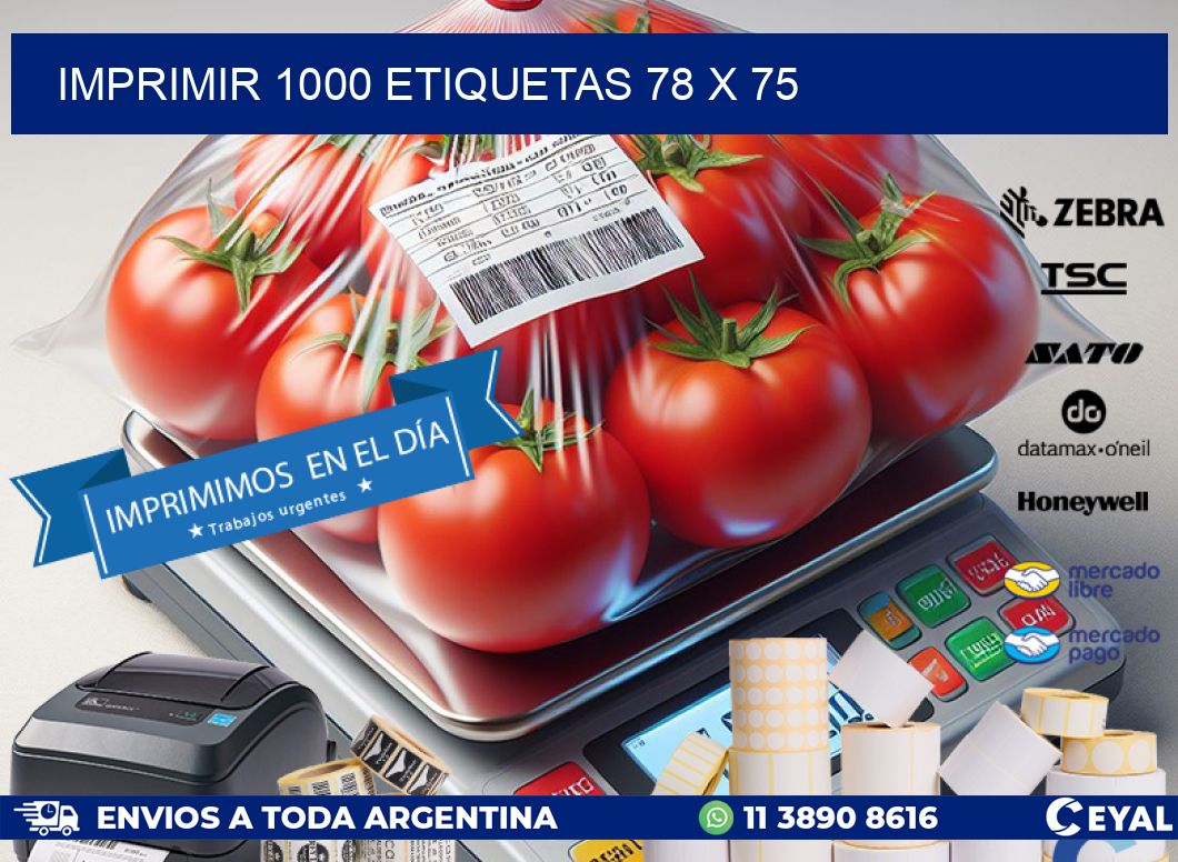 IMPRIMIR 1000 ETIQUETAS 78 x 75