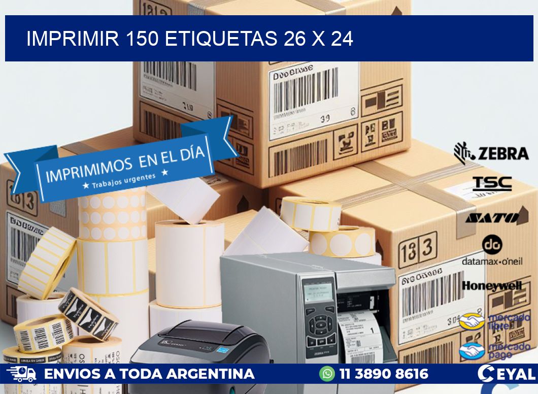 IMPRIMIR 150 ETIQUETAS 26 x 24